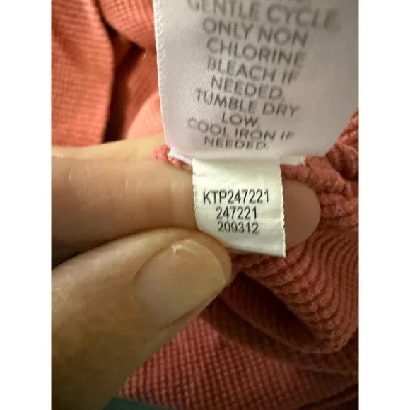 J.Jill  Hoodie Sweater Womens Large Coral Embroidered Waffle Knit Pullover Boho - Picture 12 of 12